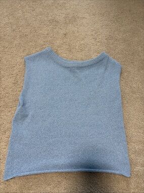 Showpo Powder Blue Knit Sleeveless Crew Sweater Vest